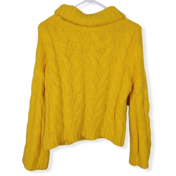 Sun + Moon Yellow Turtleneck Cable Knit Sweater Size XS - Picture 2 of 13